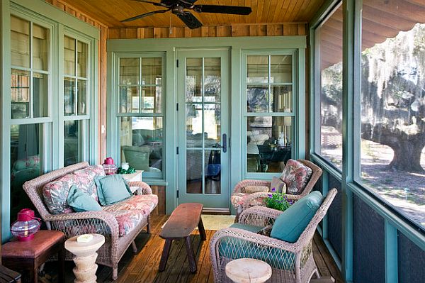 colorful porch seating