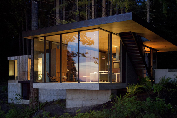 concrete and glass woods retreat