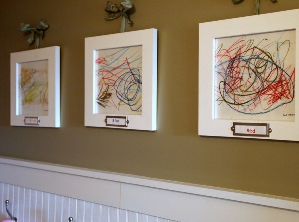 displaying kids artwork ribbon