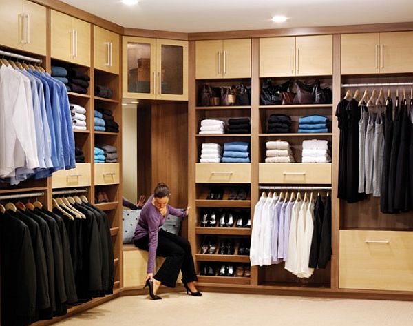 organized walk in closet