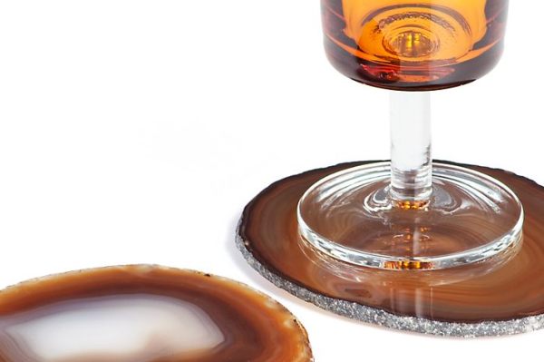 Agate coasters in earth tones