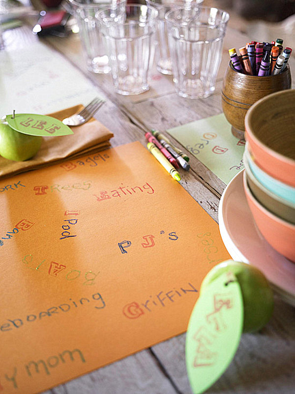 Kids' table Thanksgiving place setting