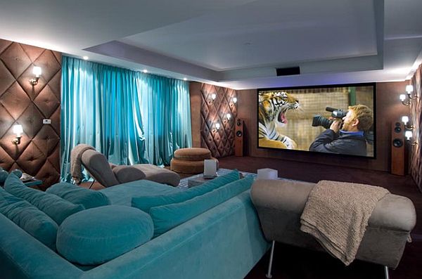 Lavish-home-theater-in-blue-and-brown-with-plush-decor