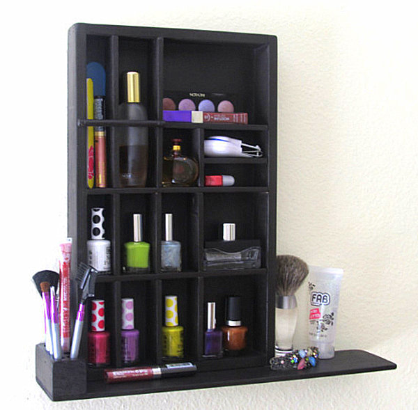 Makeup organizer for the wall or the shelf