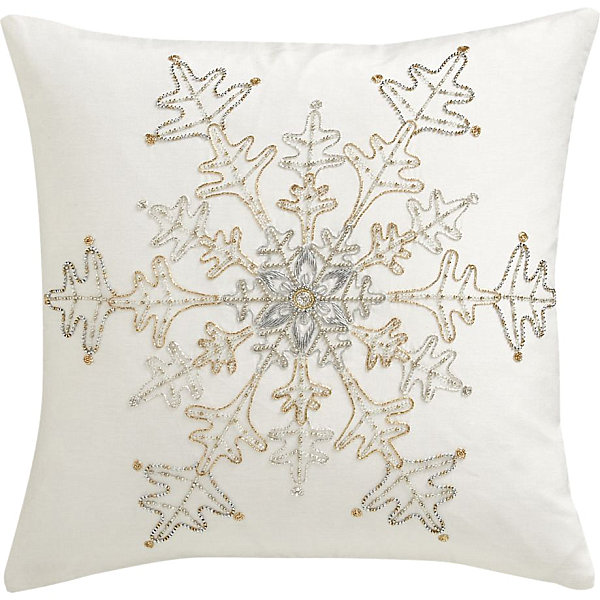 Metallic snowflake Christmas pillow