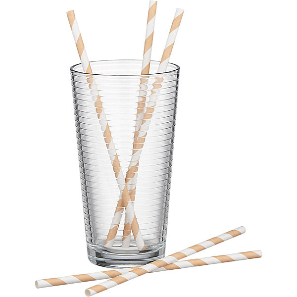 Orange striped paper straws