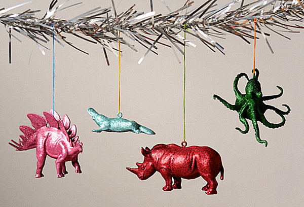 Sparkly creature DIY ornaments