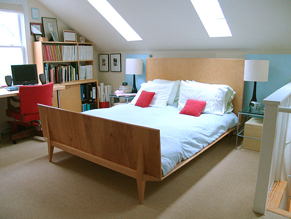 Wooden furnishings in a Scandinavian bedroom