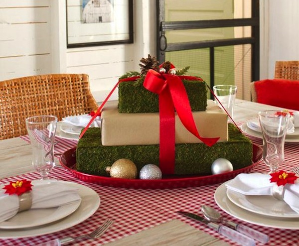 christmas gift tablescape idea