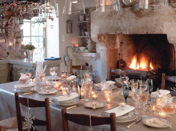 christmas light tablescape