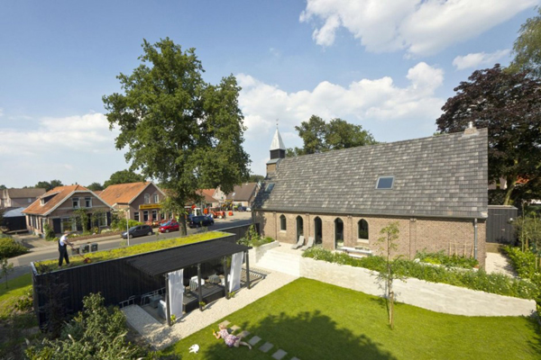 church and patio