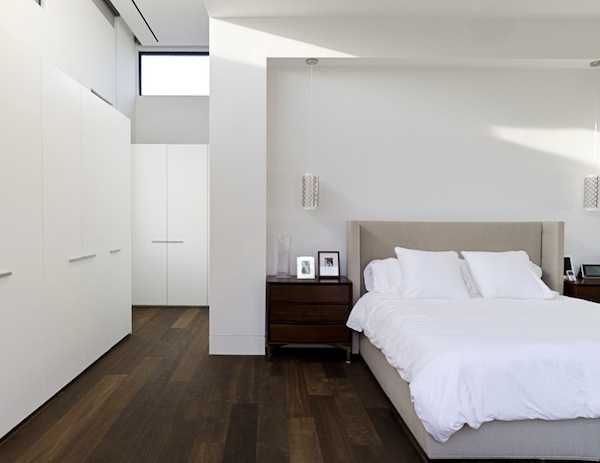 dark wood flooring bedroom