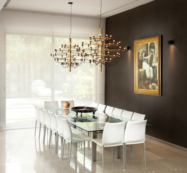 dining room accent wall dark