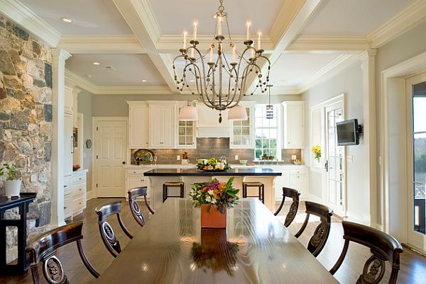 dining room coffered ceiling style