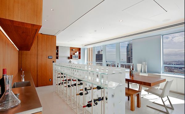 kitchen with wine rack