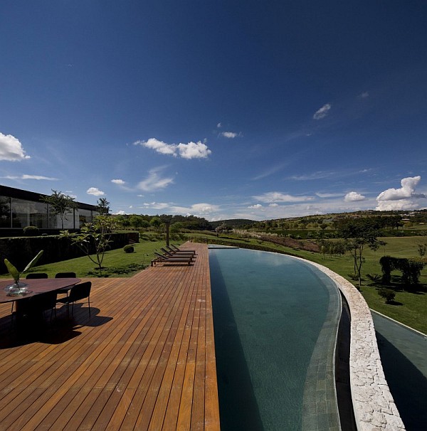 modern villa with stylish pool