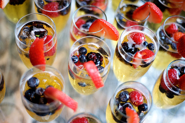 Berries and champagne