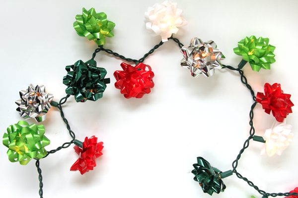 Christmas bow light garland