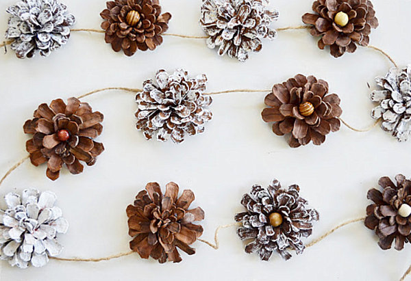 DIY pine cone garland