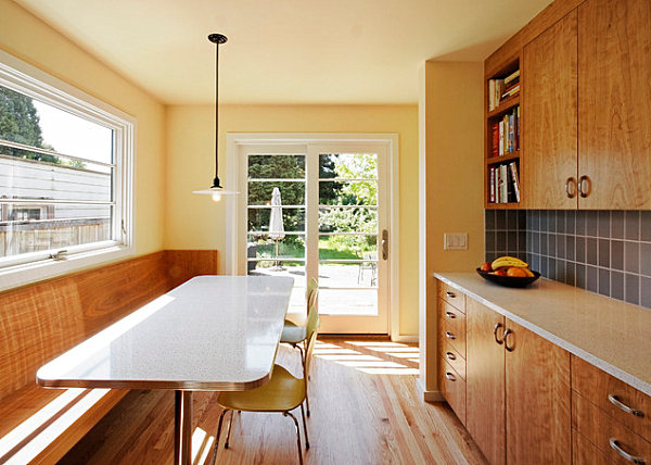 Diner-style seating in a modern kitchen