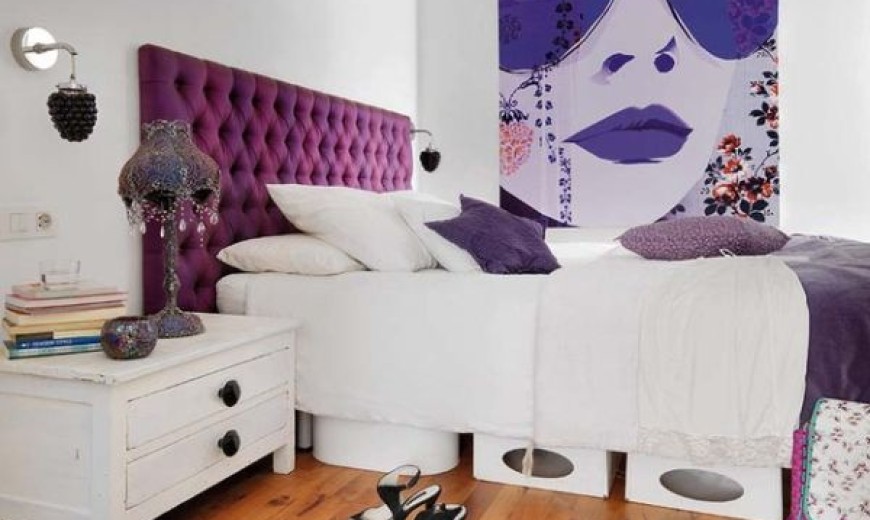 34 Gorgeous Tufted Headboard Design Ideas, Purple Headboard Bedroom Ideas