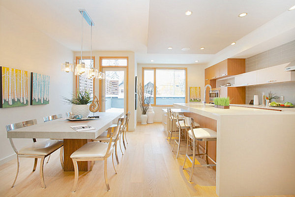 Metal chairs and stools with seat cushions