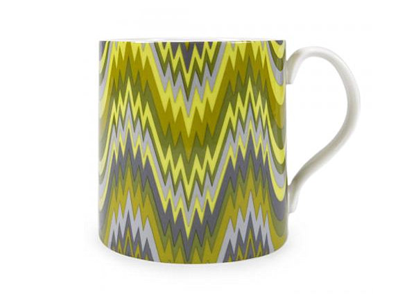 Porcelain mug in shades of green