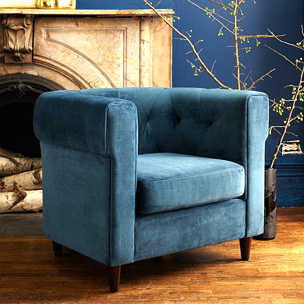 Tufted-upholstered-armchair