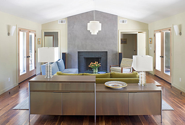 Wood and metal credenza