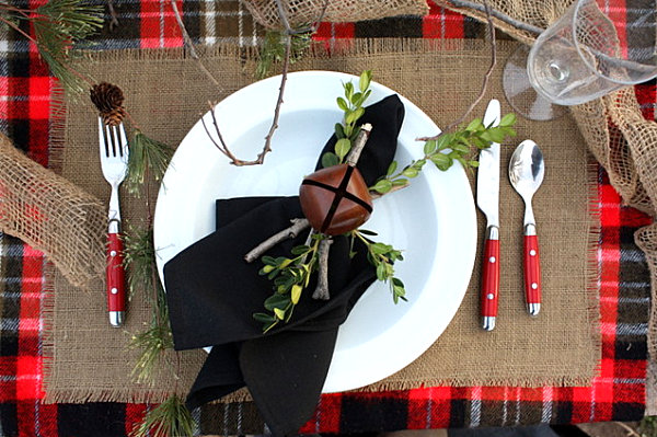 Woodsy Christmas tabletop decor