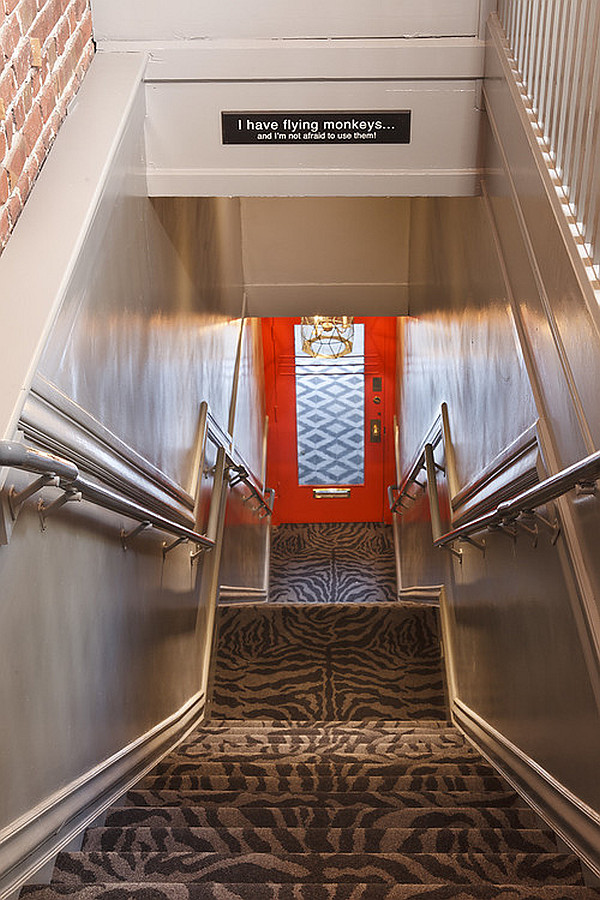 animal print carpet for the stairs