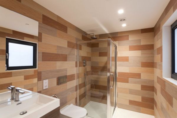 bathroom with corner shower