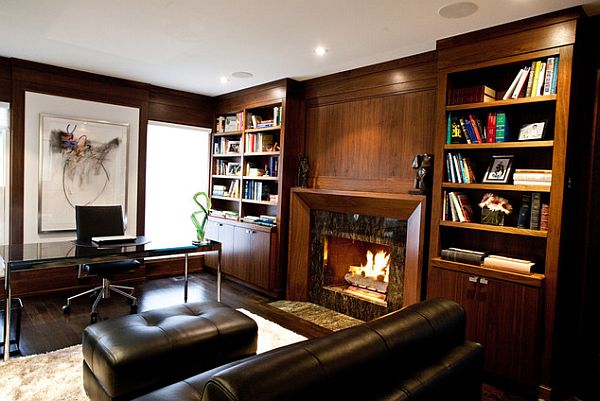 elegant home office library study room