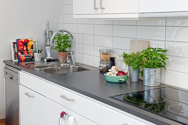 grey and white kitchen design