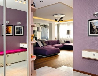 Contemporary Apartment in Ukraine With Stylish Furniture & Purple Hues by Eno Getiashvili