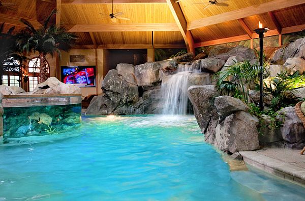 stunning home spa with waterworks