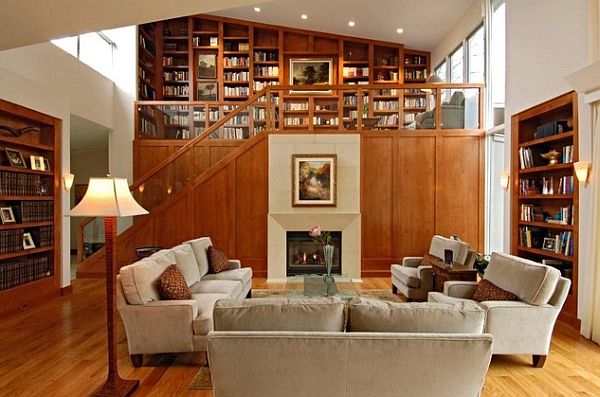 Traditional studio room with loads of books