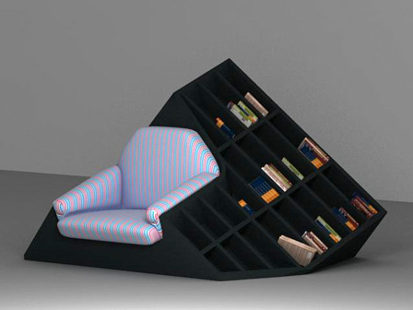 Armchair bookshelf hybrid by Tembolat Gugkaev