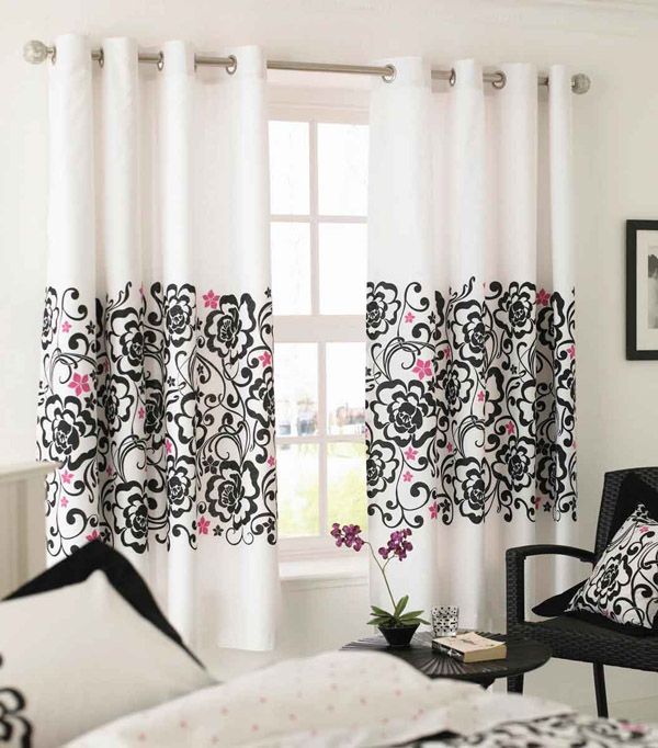 Unique style curtains created with a black and pink design