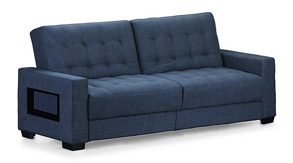 Blue convertible sofa bed