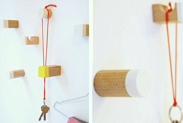 Building block wall hooks