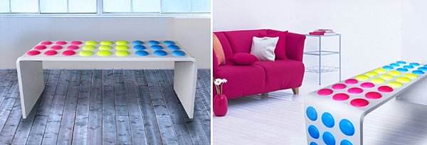 Button candy-inspired bench by Jellio