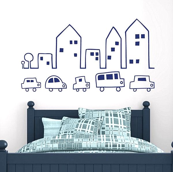 City skyline wall decals