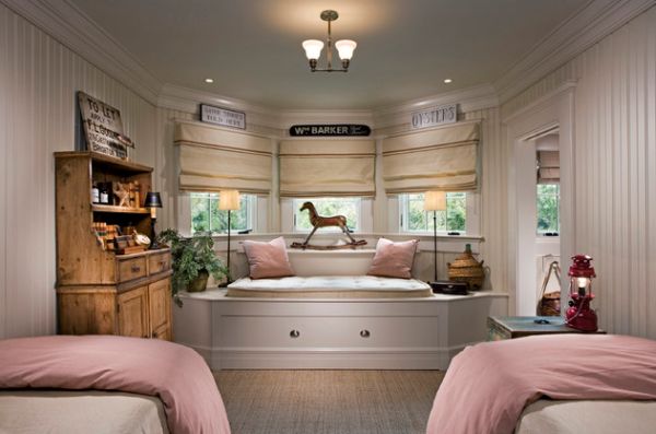 Classic bedroom design incorporating custom designed trundle bed at its heart