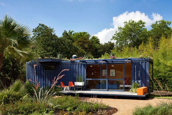 Container home surrounded by ample green