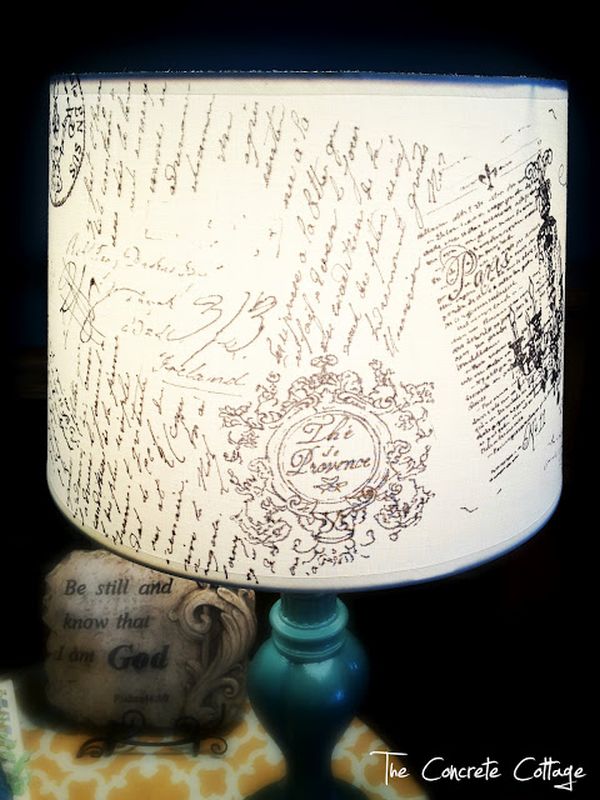 French script lampshade