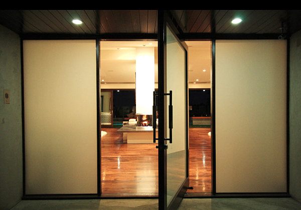 Frosted glass doors