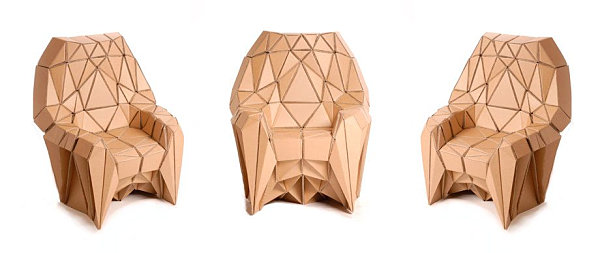 Geometric cardboard seating