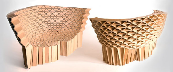 Geometric cardboard sofa