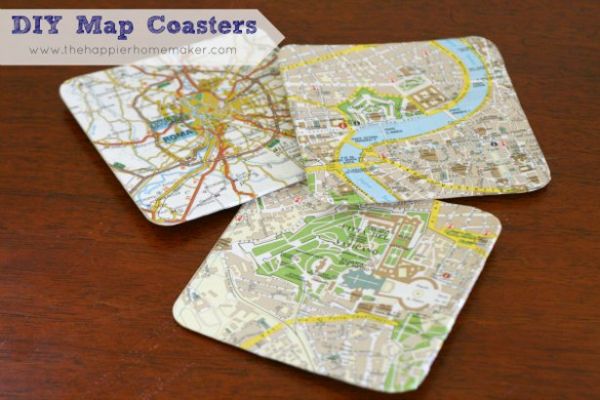 DIY map coasters